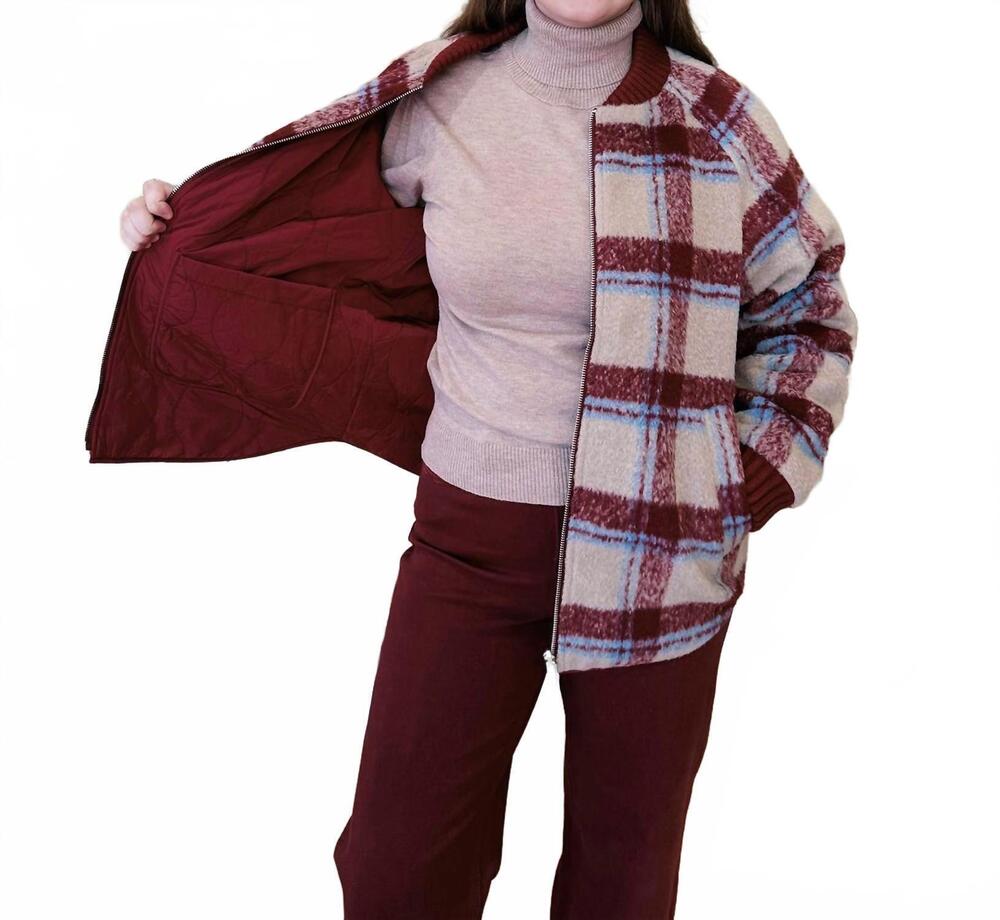 NEW FLAGS & ANTHEM anniston reversible jacket in wine